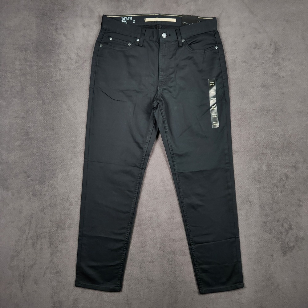 Banana Republic Travel Jean Mens 31x30 Black Athletic Fit Stretch NEW
